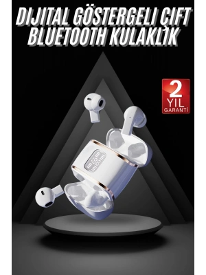 4 Adet Çift Kulaklık Dijital Göstergeli Yüksek Ses Kaliteli Bluetooth Kulaklık