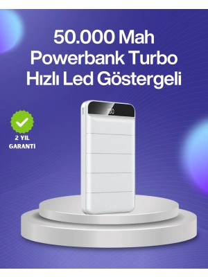 4 Cihazı Aynı Anda Şarj Edebilen Güçlü Powerbank 50000 mAh