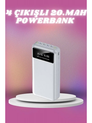 4 Çıkışlı 20.000 MAH Powerbank Taşınabilir Çoklu Giriş