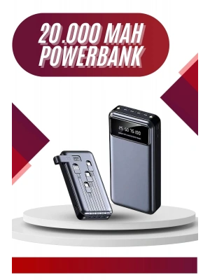 4 Çıkışlı 20.000 Mah Powerbank Uzun Pil Ömürlü Taşınabilir