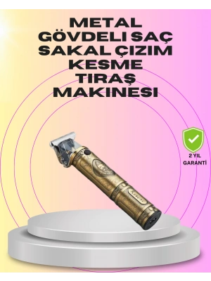 4 Kılavuz Taraklı Profesyonel Saç ve Sakal Kesme Makinesi