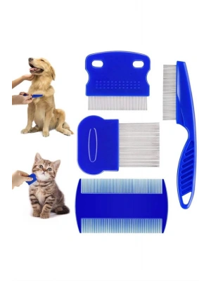 4lü Bit Evcil Hayvan Tarak Seti Kedi Köpek Bit Tarak Seti Pire Tarağı