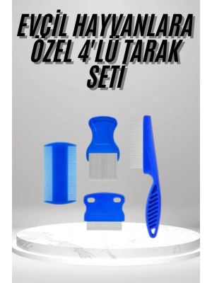 4lü Bit Evcil Hayvan Tarak Seti Kedi Köpek Bit Tarak Seti Pire Tarağı