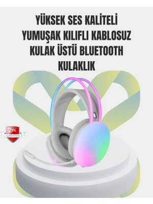 40mm Sürücülü RGB Kablosuz Kulaklık – Oyun ve Müzik için
