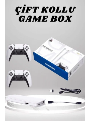 4K 3D HD Görüntü Kaliteli Kablosuz Çift Kollu 20.000 Oyunlu Retro Oyun Konsolu TV Box