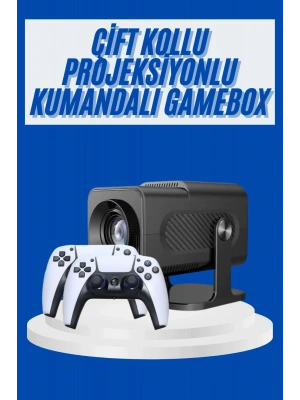 4K Android Smart Wi-fi Çift Kollu Projeksiyon Game Box Kumandalı Taşınabilir