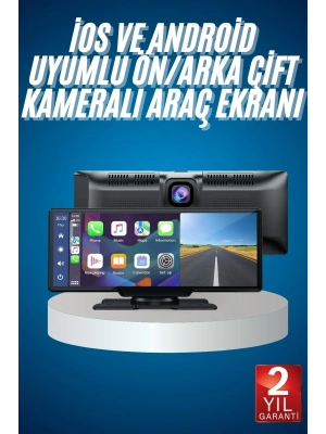 4K Ultra Araç İçi Ön ve Arka Kameralı Ekran HD 2 Kameralı Torpido Üstü Araç Multimedya