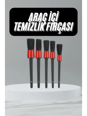 5 Adet Oto Detaylı Temizleyici Araç İçi Temizlik Fırça Seti Koltuk Döşeme Kapı Toz Alma Fırçası