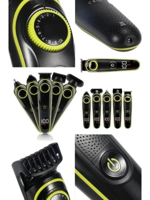 5 Başlıklı Şarjlı Tıraş Makinesi Kablosuz Saç Sakal Burun Tıraşına Uygun