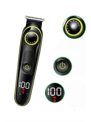 5 Başlıklı Şarjlı Tıraş Makinesi Led Ekran Saç Sakal Ense Tıraşına Uygun Bakım Seti