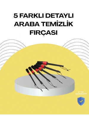 5 Boy Fırçalı Araba Temizlik Seti-Derin Temizlik Sağlayan Yumuşak Fırçalar