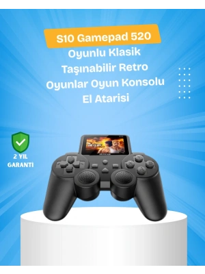 500 Oyunlu Nostaljik El Tipi Oyun Konsolu, Taşınabilir Şarjlı Cihaz, Renkli Ekran ve TV Destekli