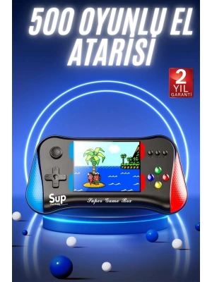 500 Oyunlu Retro Sup Konsolu Taşınabilir Mini Gamepad 3,5 İnç Ekran