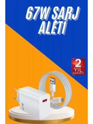 67W Hızlı Şarj Yüksek Voltaj Korumalı Type C Şarj Adaptörü