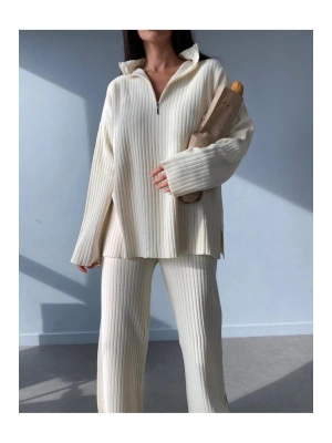 Fermuar Detaylı Triko Takım