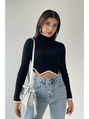 Balıkçı Crop Kazak Yeni Sezon Crop Kazak Kısa Kazak Boğazlı Kazak