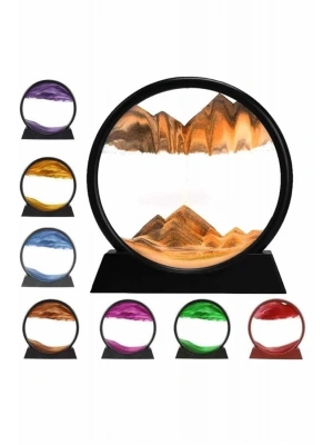 7 Inç Mavi Orta Boy Dekoratif Yuvarlak Şık Kum Tablosu Modern Dekoratif Süs