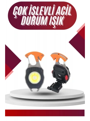 7 Modlu Mini Led Lamba Anahtarlık USB Şarjlı Kamp İçin Taşınabilir