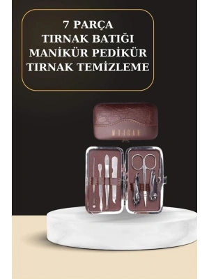 7 Parça Manikür Pedikür Seti El Ayak Bakımı Çantalı Paslanmaz Çelik