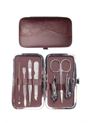 7 Parça Paslanmaz Çelik Manikür ve Pedikür Seti Çantalı Profesyonel