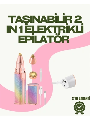 8000 RPM Taşınabilir Epilatör – Kaş Düzeltici ve Dudak Epilatörlü Pille Çalışan