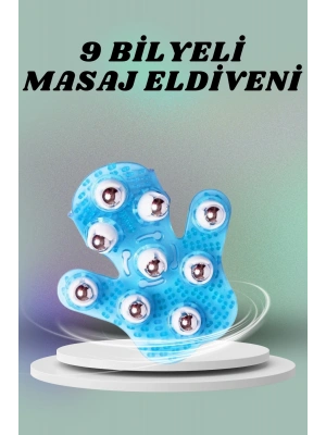 9 Bilyeli El Şeklinde Omuz Bacak Masaj Aleti Masaj Eldiveni Giyilebilir Plastik Vücut Sıkılaştırıcı