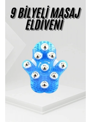 9 Bilyeli Masaj Eldiveni Tüm Vücut Masajına Uygun Kafa Masaj Aleti