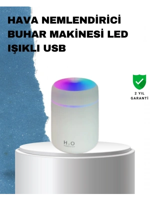 ABS Gövdeli 300ml USB Nemlendirici – Beyaz, Gri, Pembe Renk
