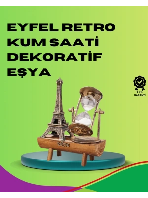 Ahşap Gövdeli Dekoratif Kum Saati – Masa Üstü El Sanatı Aksesuarı