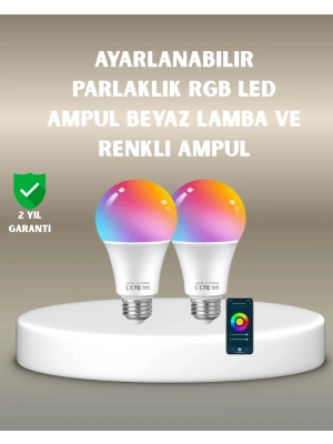 Akıllı 9W RGBW LED Ampul, tasaruflu romantik ışıklı