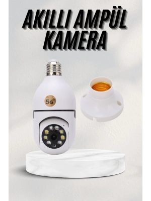 Akıllı Kamera Wifi Kamera Duylu Ampul Görünümlü 360 Derece Dönebilen Ev Kamerası