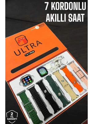 Akıllı Saat 7 Kordonlu Metal,Plastik Ve Hasır Kordon Seçeneği