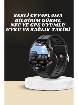 Akıllı Saat Amoled Ekran Metal Ve Deri Kordonlu Uyku ve Sağlık Takibi Titreşimli