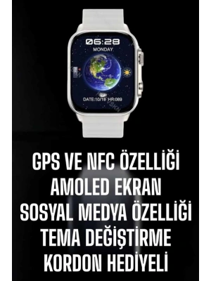 Akıllı Saat Android ve İOS Uyumlu NFC Ve GPS Özelliği Arama Cevaplayan