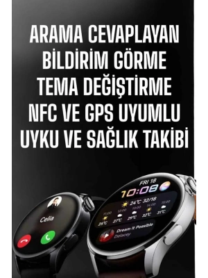 Akıllı Saat Bildirim Görme Amoled Ekran GPS Uyumlu Sesli Görüşme