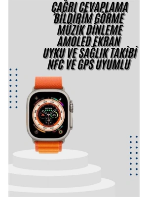 Akıllı Saat Bleutooth Bağlantılı Akıllı Saat Amoled Ekran 49 MM