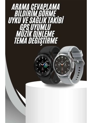 Akıllı Saat Bluetooth Bağlantılı Yuvarlak Ekran Plastik Kordonlu