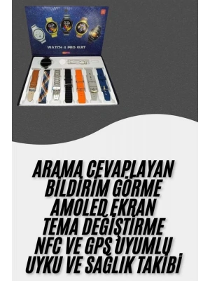 Akıllı Saat Çoklu Kordon Seçenekli Dokunmatik Ekran Nabız Sensörlü