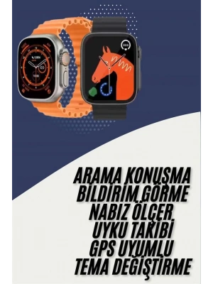 Akıllı Saat Kordon Hediyeli Güçlü Batarya Kapasiteli Titreşimli Bildirim Görme Unisex