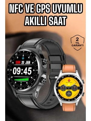Akıllı Saat Titreşimli Pusula Nabız ve Tansiyon Ölçer NFC Uyumlu