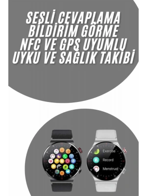 Akıllı Saat Uyku ve Sağlık Takibi NFC Uyumlu Bluetoooth Bağlantılı Android İOS Uyumlu