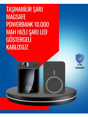 Alüminyum Alaşımlı, 20W PD Hızlı Şarj ve Manyetik Kablosuz Powerbank
