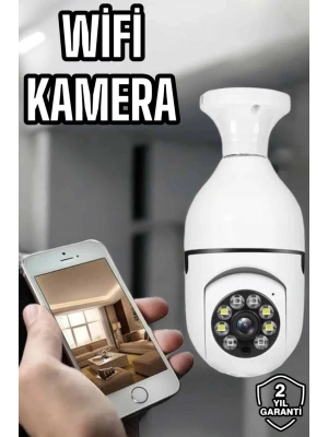 Ampul Görünümlü Güvenlik Kamerası Duylu Wifi Kamerası Dönebilen