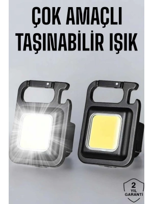 Anahtarlık Çok Amaçlı Mıknatıslı Taşınabilir Işık Led Şarjlı