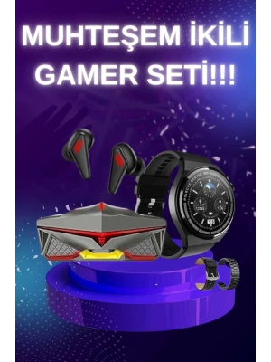 ANC Özellikli Bluetooth Kulaklık ve Amoled Ekran Akıllı Saat Uyku ve Sağlık Takibi Nabız Ölçer