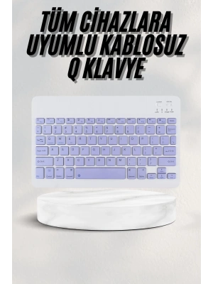 Android ve İOS Uyumlu Bluetooth Kablosuz Türkçe Q Klavye Renkli