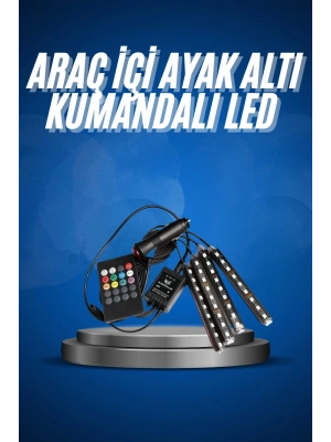 Araç İçi Ayak Altı Led 12 Led Işık Sese Müziğe Duyarlı RGB Işıklı Aydınlatma Seti