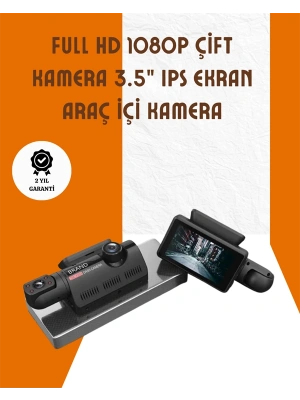 Araç İçi ve Ön Kameralı 3 İnç IPS Ekranlı Full HD Güvenlik Kamerası