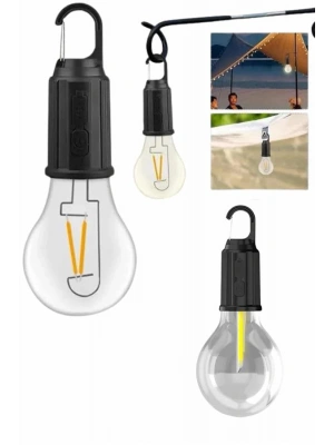 Askılı Kırılmaz Led Işık Kamp Bahçe Lambası Taşınabilir Led Ampul Şarjlı
