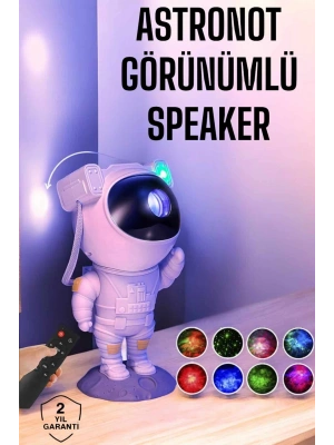 Astronot Bluetooth Hoparlör Gökyüzü Projektör Gece Lambası